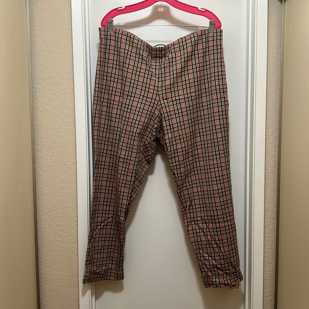 J. Jill Camel Multi Premium Bistretch Check Straight
